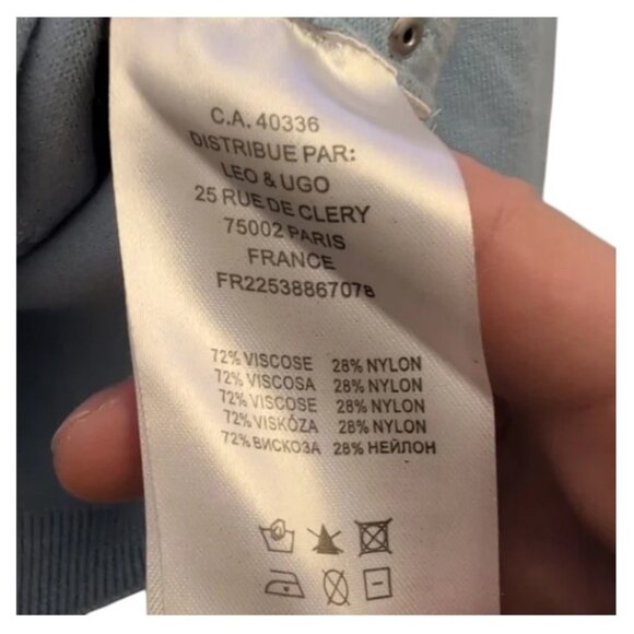 LEO & UGO light blue turtleneck sweater size 3 - Picture 5 of 5